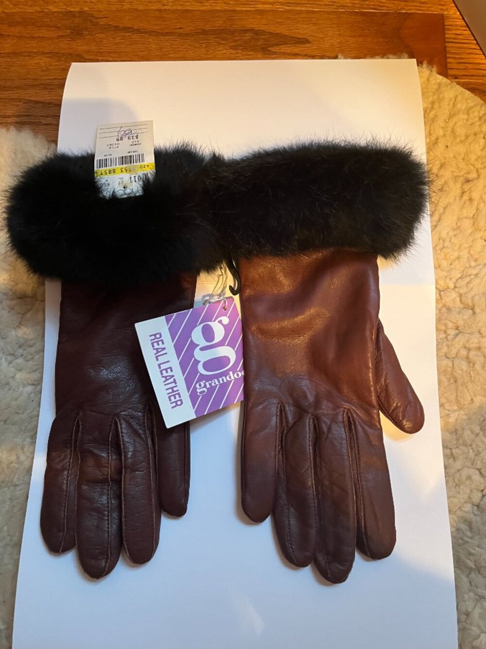 Grandoe BROWN LEATHER GLOVES 7.5